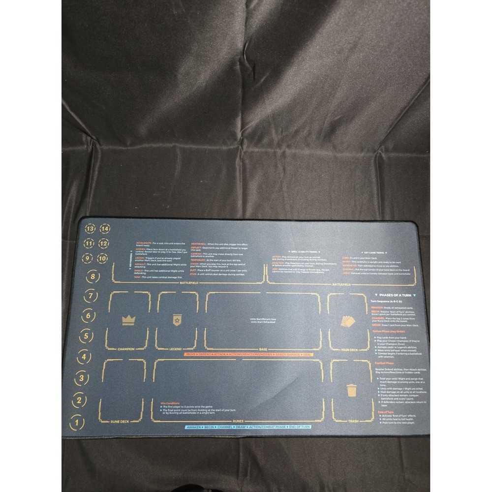 Riftbound TCG New Player Playmat 24x14 Labeled Beginner Card Game Mat CCG